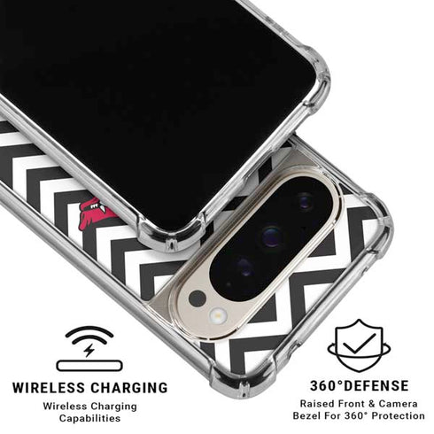 University of Arkansas-Fayetteville Chevron Print Pixel 9/9 Pro Clear Case